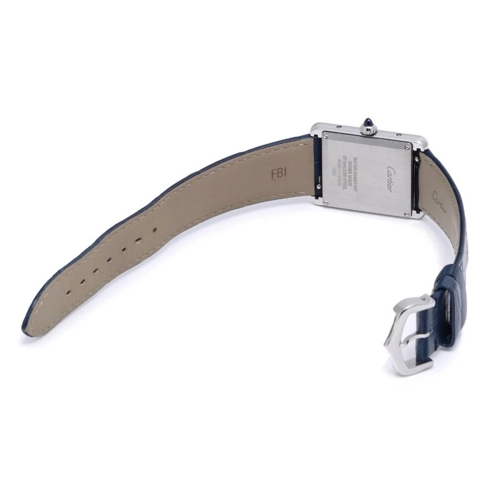 CARTIER tank mast LM WSTA0055 blue lacquer mens Watches quartz Used Ginzo - Picture 5 of 7